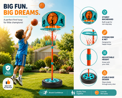 🏀 Kids Adjustable Basketball Stand Set – Fun, Active & Skill-Building Play!