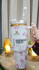 Stanley x Love Shack Fancy Quencher H2.0 Tumbler with "Free Straw, Lid, Cute Bow and Printed Box"