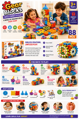 🧩 Gear Blocks 3-in-1 Puzzle Gears (88 PCS)