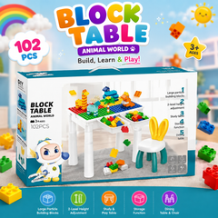 🌈 2-in-1 Block & Study Table – Build, Learn & Play!
