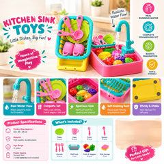 🍽️ Kids Kitchen Sink Toy Set – Realistic Water Play & Dishwashing Fun