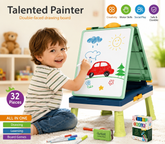 Artist Talented Painter 3-in-1 Double-Sided Drawing Board with Board Games | 32 Pieces