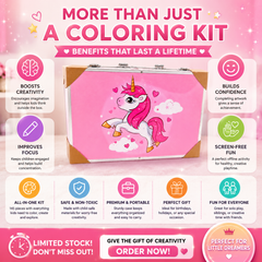 🦄✨ Unicorn 145 PCS Coloring Kit — Let Their Imagination Shine!