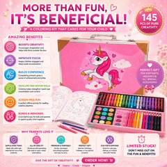 🦄✨ Unicorn 145 PCS Coloring Kit — Let Their Imagination Shine!