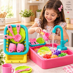 🍽️ Kids Kitchen Sink Toy Set – Realistic Water Play & Dishwashing Fun