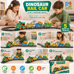 🦕 Dinosaur Rail Car™ – 5-in-1 Adventure Train Set