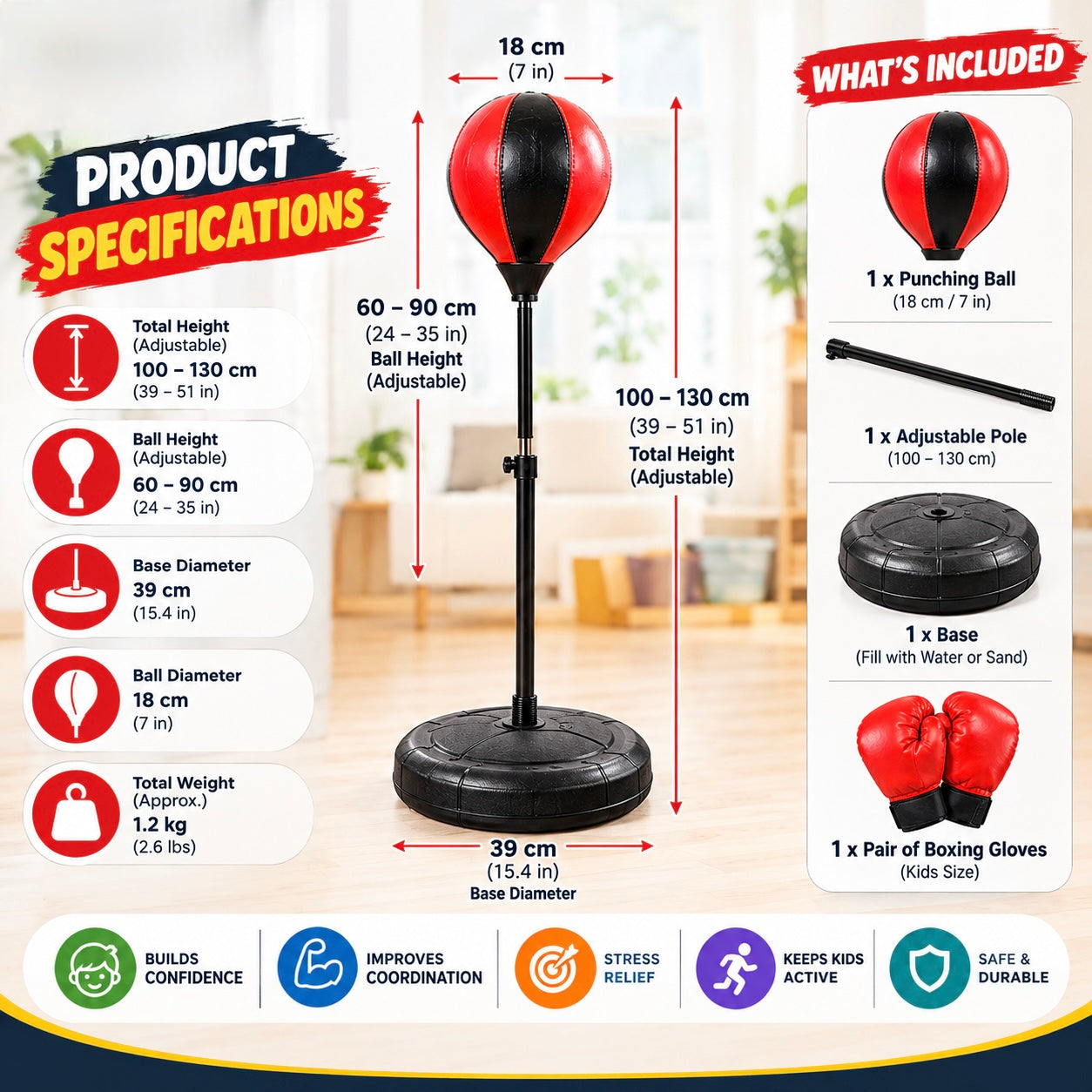 🥊 Kids Punching Bag – Hit • Play • Grow!