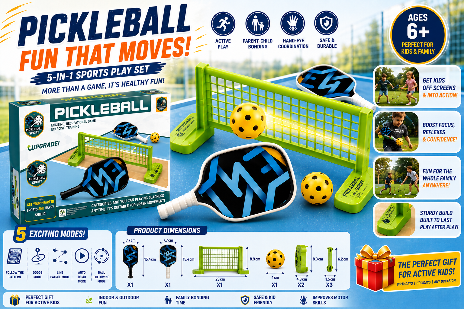🏓 Pickleball Sports Play Set – Fun, Active & Screen-Free Play for Kids!