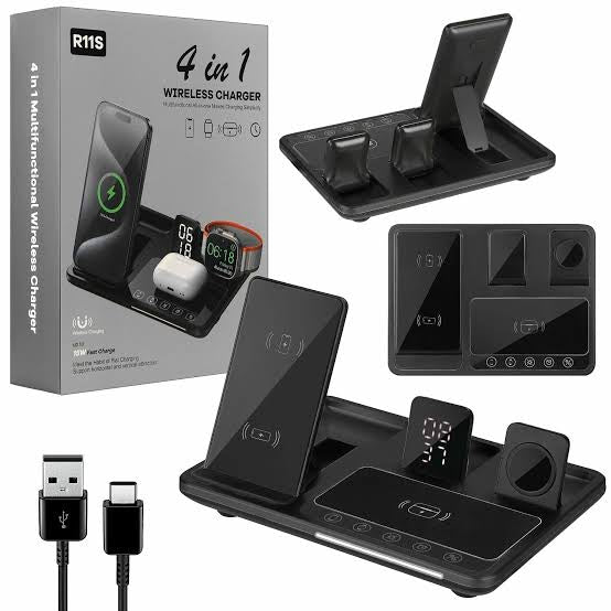 ⚡ R11S 4-in-1 Wireless Charging Station — Power Up Everything, From One Place!