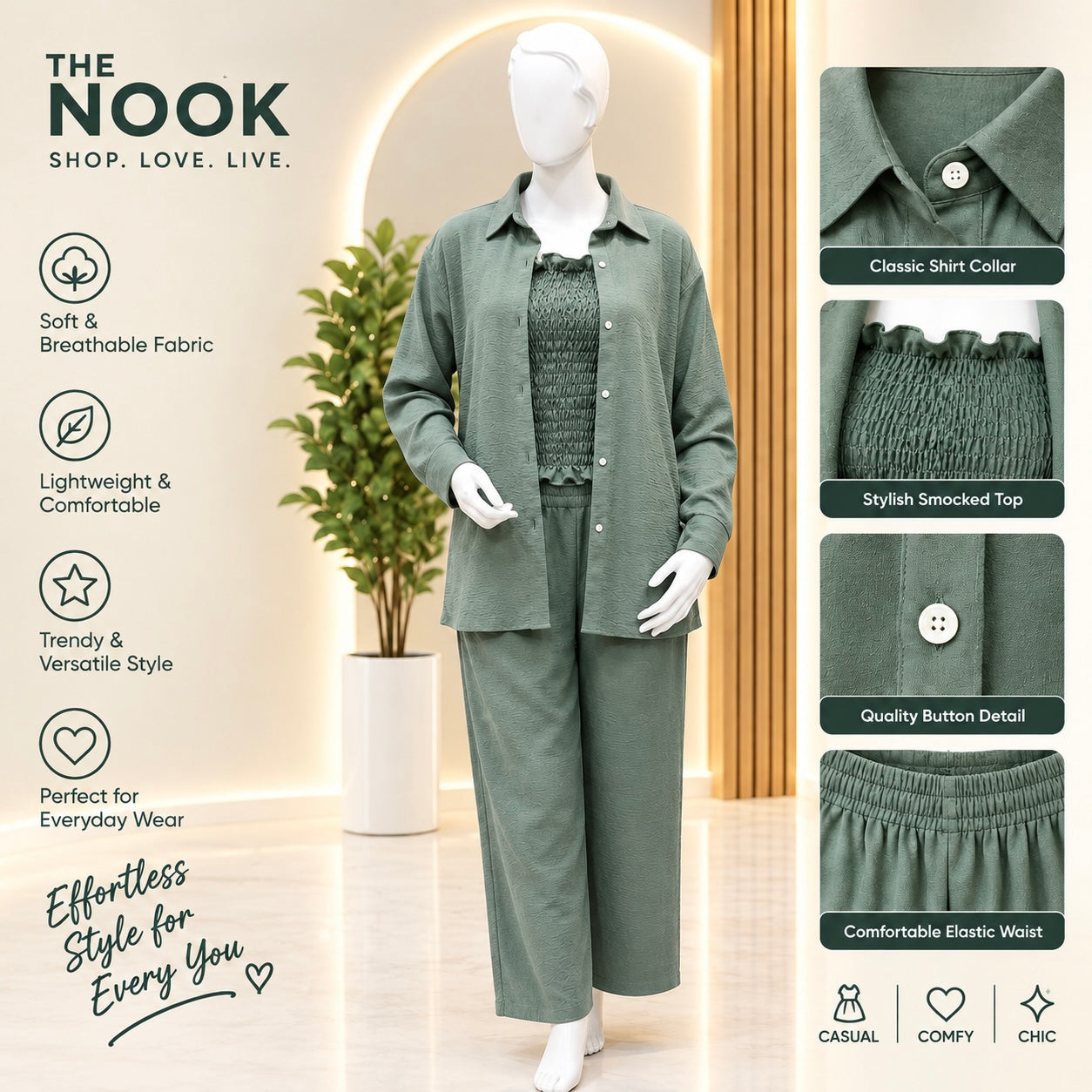 🌸Smocked Co-Ord Set — Effortless Style, Everyday Comfort