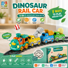 🦕 Dinosaur Rail Car™ – 5-in-1 Adventure Train Set