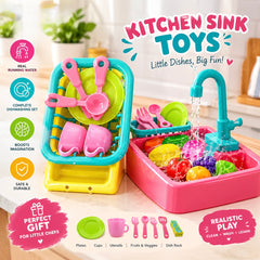🍽️ Kids Kitchen Sink Toy Set – Realistic Water Play & Dishwashing Fun