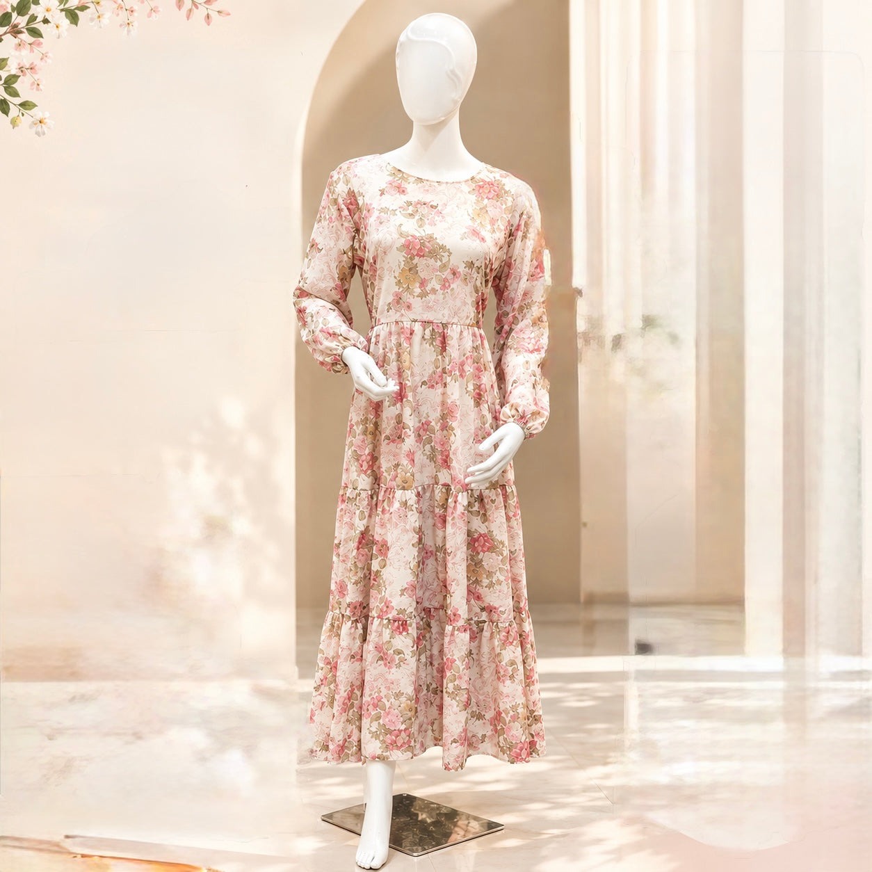 🌸 Elegant Long Dress — 5 Beautiful Designs