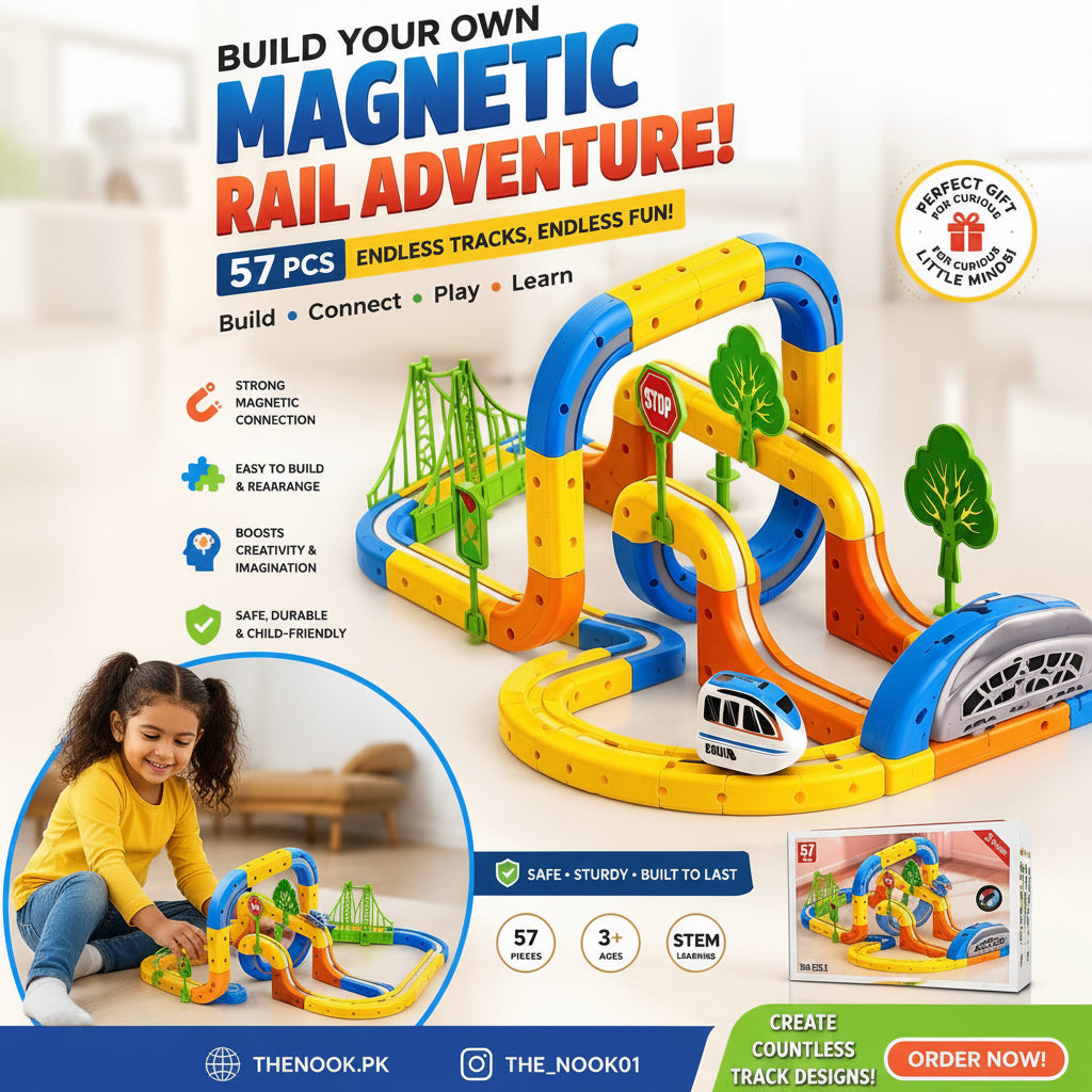 DIY MAGNETIC RAIL TRAIN SET FOR KIDS ✨