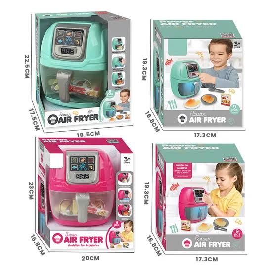 Power Air Fryer Toy Kitchen Set – 9 Pieces