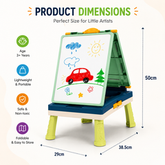 Artist Talented Painter 3-in-1 Double-Sided Drawing Board with Board Games | 32 Pieces