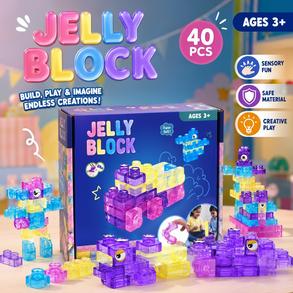Jelly Block™ Sensory Building Set – 40 Pieces