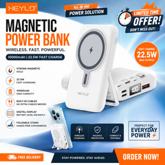 HEYLO HP-102 Magnetic Power Bank — 10,000mAh | 22.5W Fast Charging