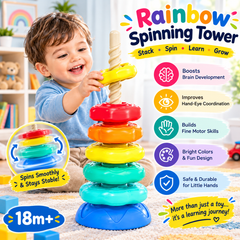 🌈 Early Learning Rainbow Spinning Tower