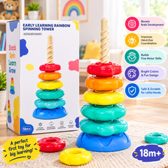 🌈 Early Learning Rainbow Spinning Tower