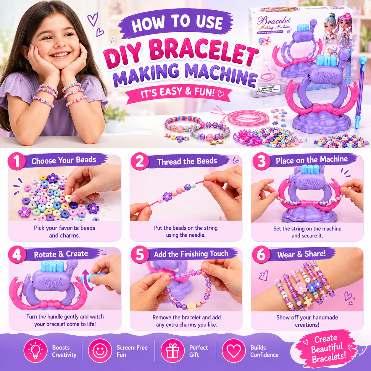 🎀 DIY Bracelet Making Machine for Kids