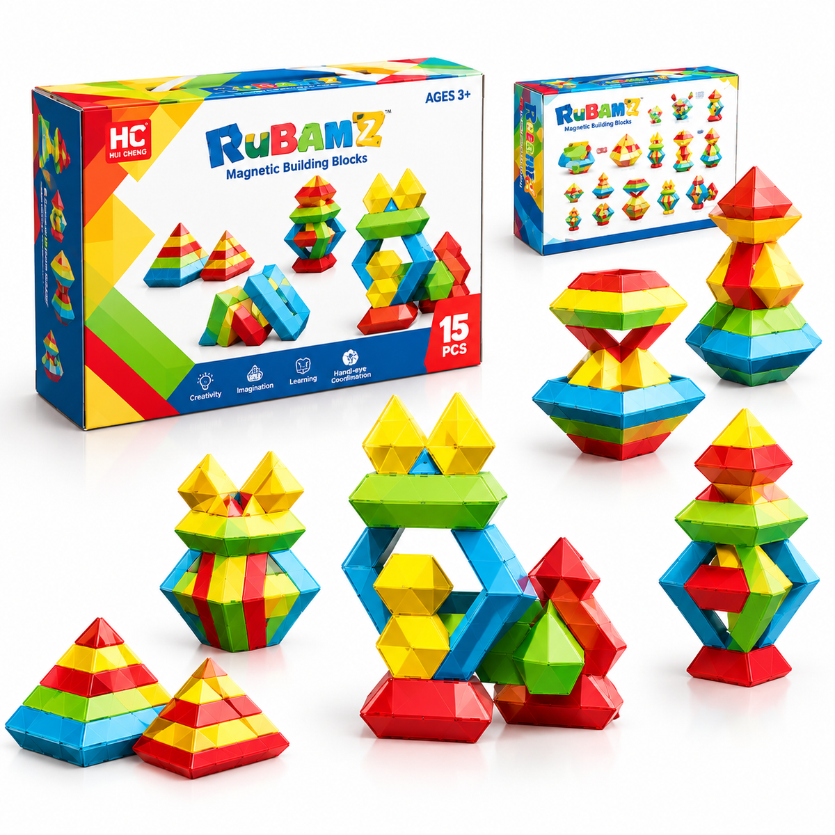 Rubamz Magnetic Building Blocks –  Creative Construction Set for Kids