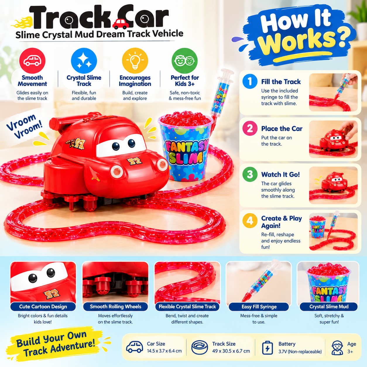 🚗 Slime Crystal Mud Track Car
