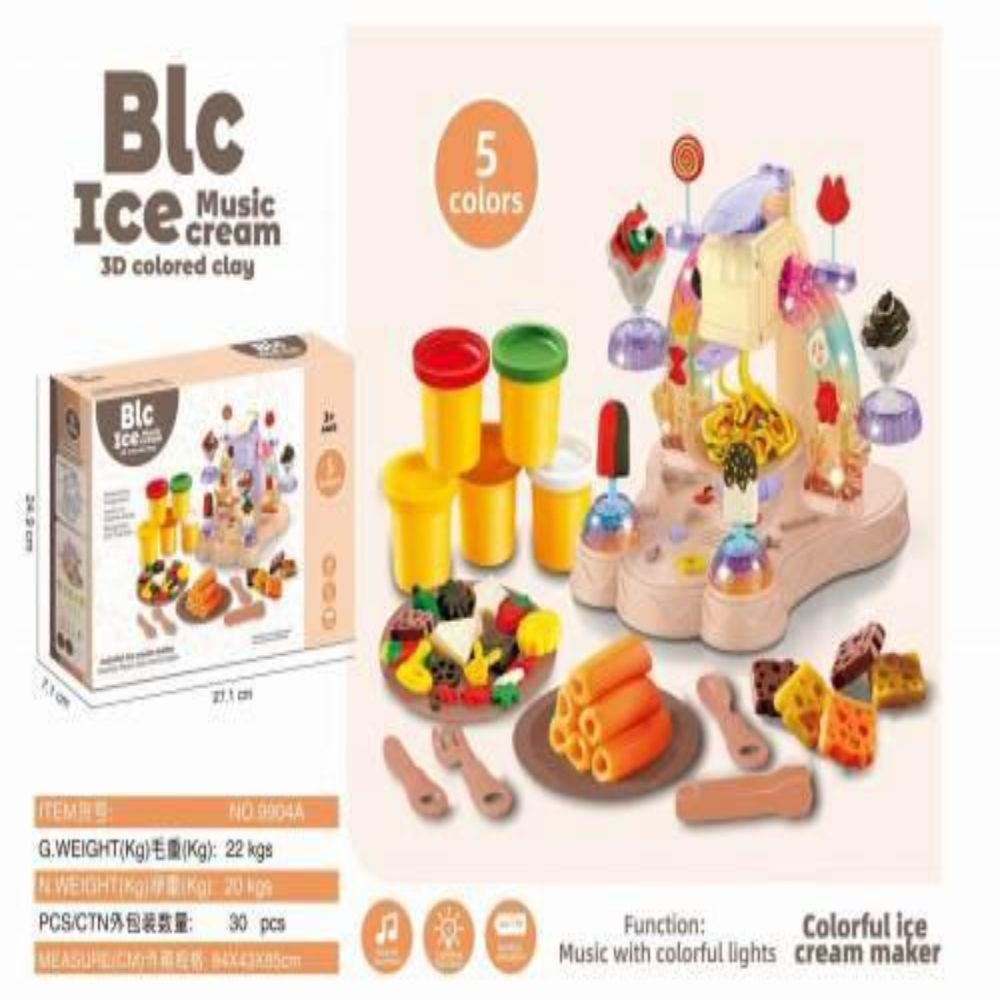 DIY Ice Cream Color Mud Toy with Sound Features