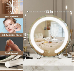 360° LED Touch Vanity Mirror – Flawless Lighting, Every Angle